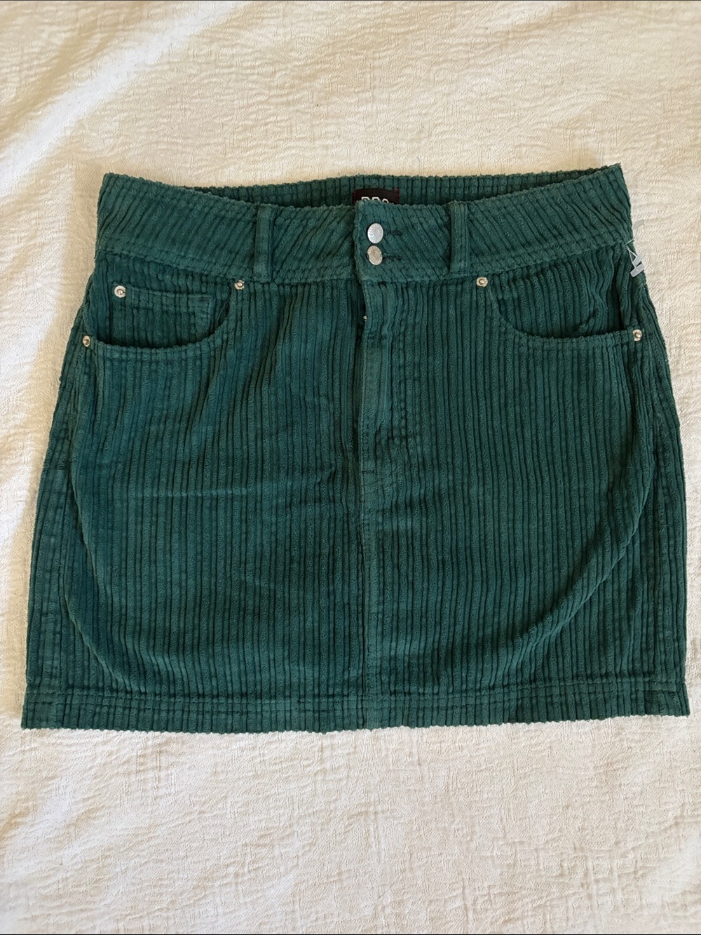 Green Corduroy Mini Skirt